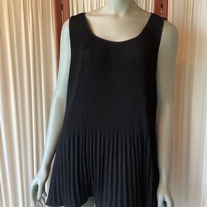 Sejour Women's Sleeveless Black Shell Tank Top with Pleats Size 18W